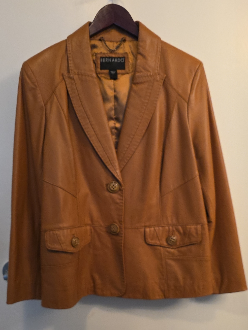 Bernardo Women's Cognac Leather Blazer